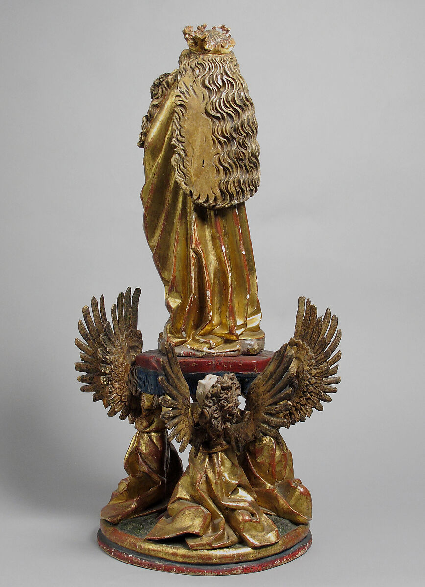 Virgin and Child Supported by Angels, Limewood with paint and gilding, German