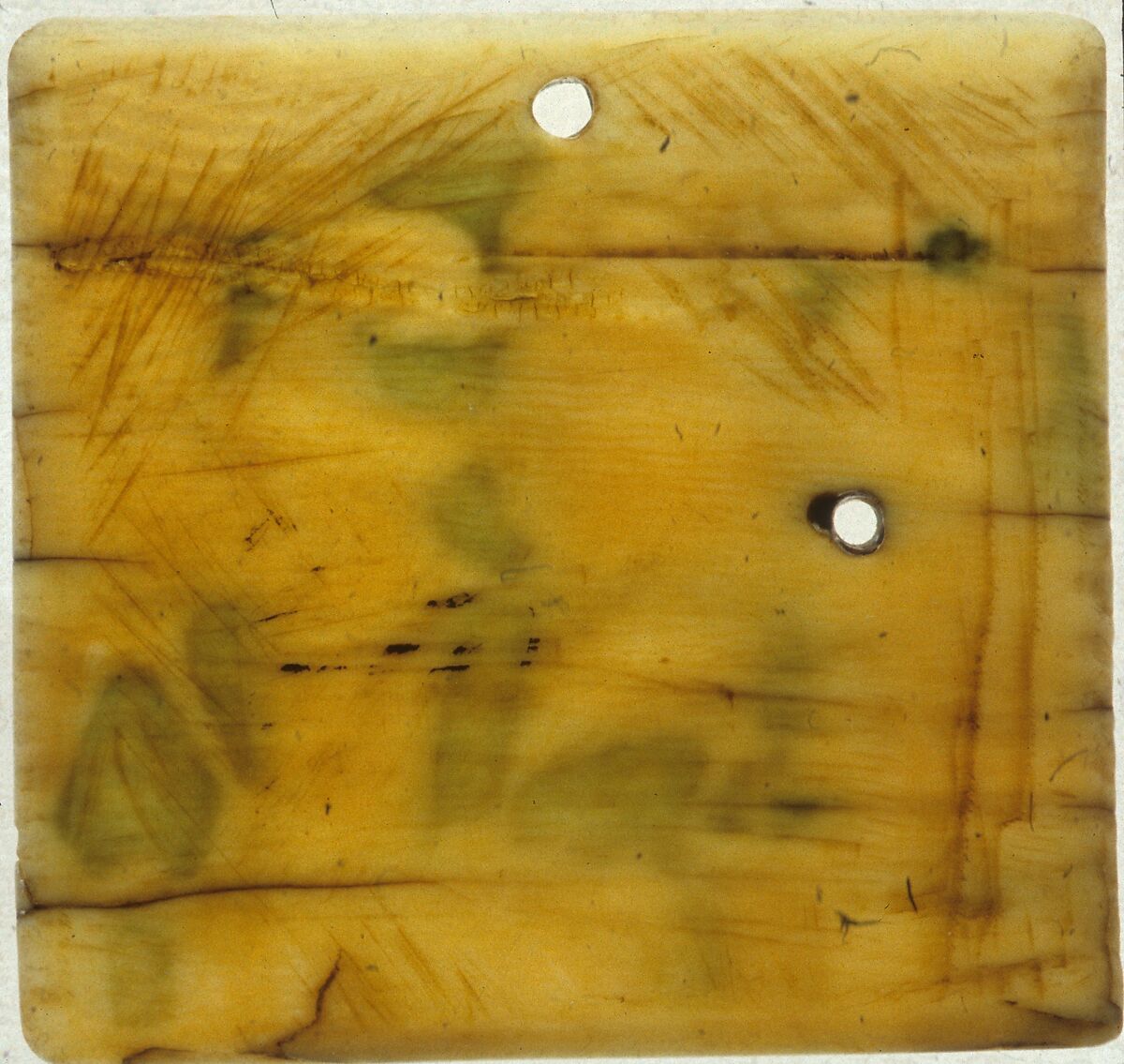 Plaque with Christ Before the High Priest Caiaphas, Walrus Ivory and paint, British