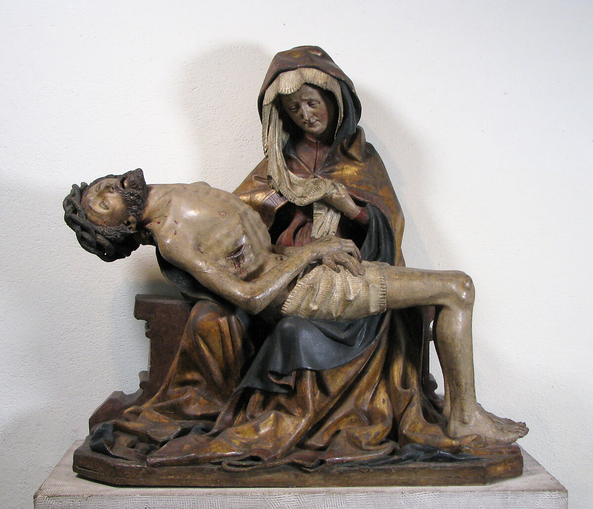 Pietà, Wood, paint, and gilt, German 