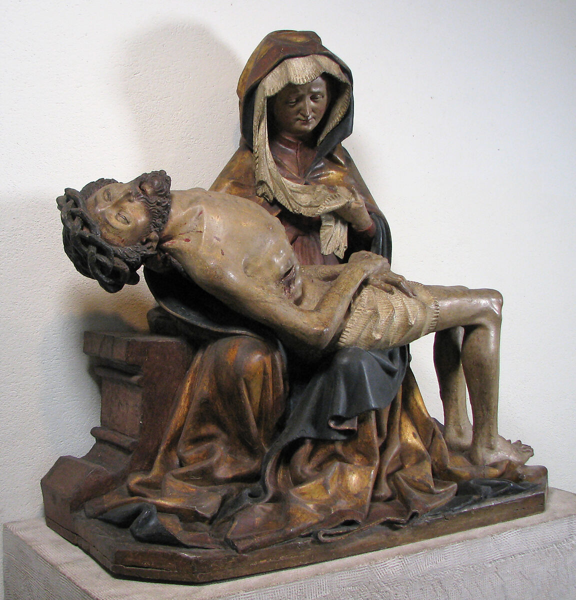 Pietà, Wood, paint, and gilt, German