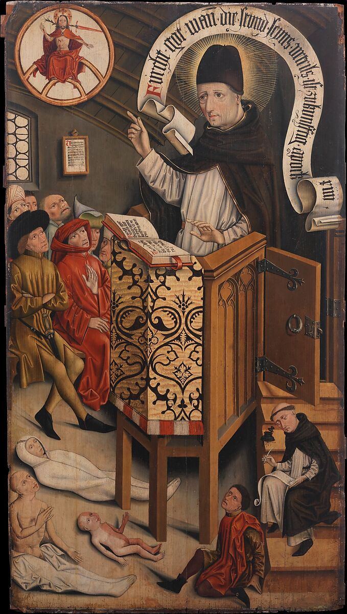 Sermon of Saint Albertus Magnus, Friedrich Walther (German, ca. 1440–1494), Oil on wood, German 