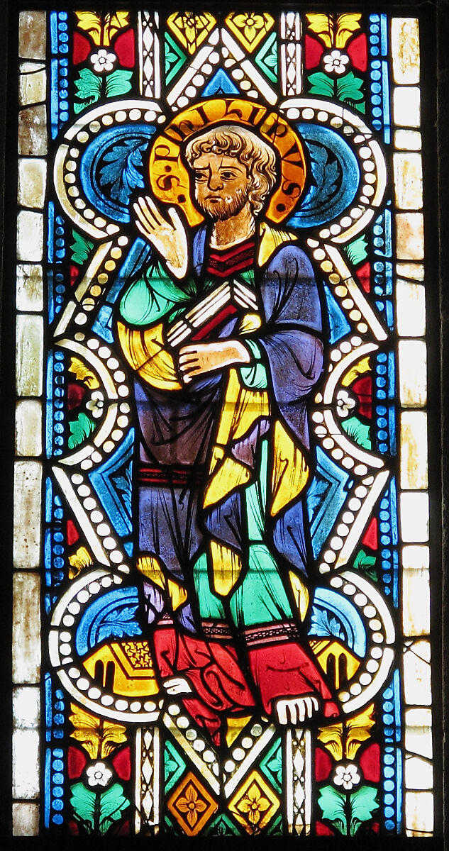 Saint Philip, Pot-metal glass, colorless glass, and vitreous paint, Austrian 