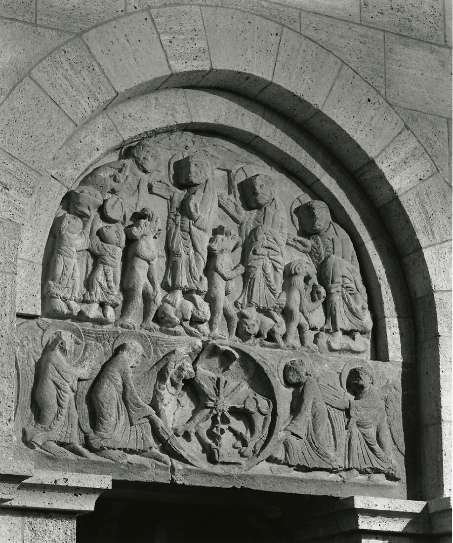 Tympanum with the Three Temptations of Christ, Limestone, Spanish
