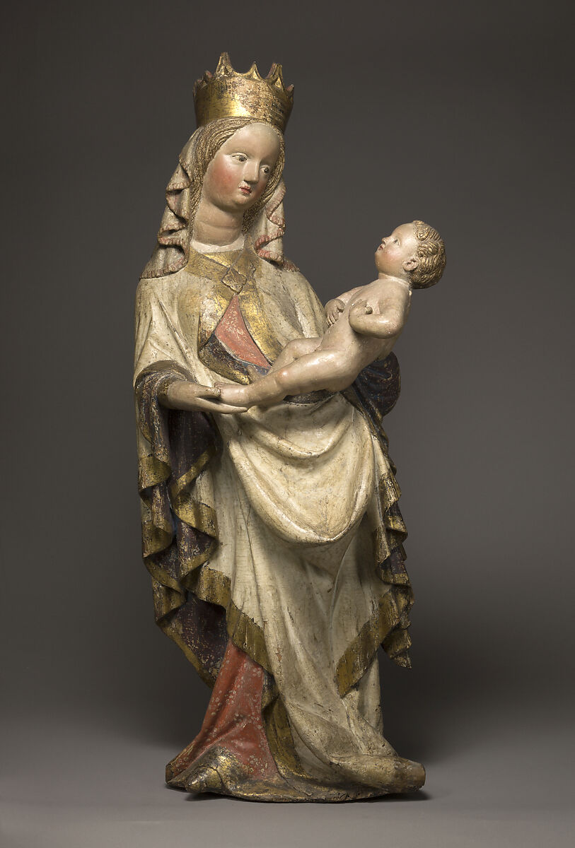 Standing Virgin and Child, Limewood, fir, and paint, Austrian 