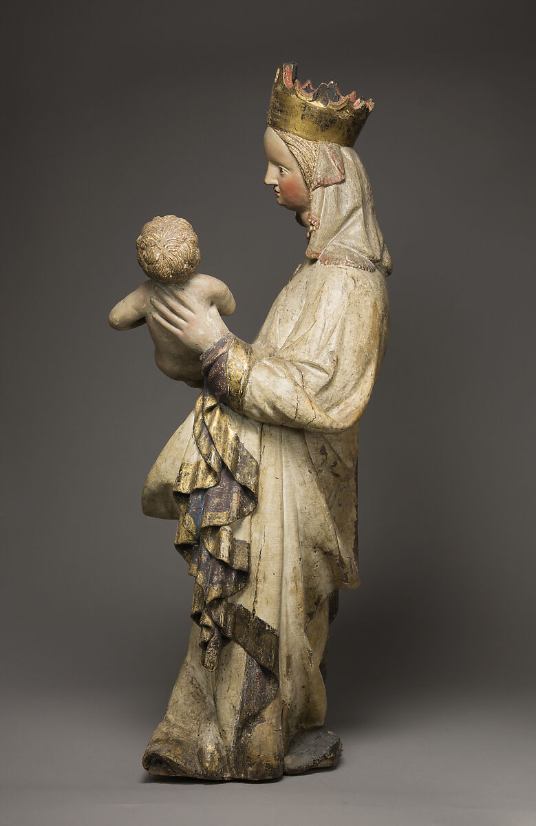 Standing Virgin and Child, Limewood, fir, and paint, Austrian