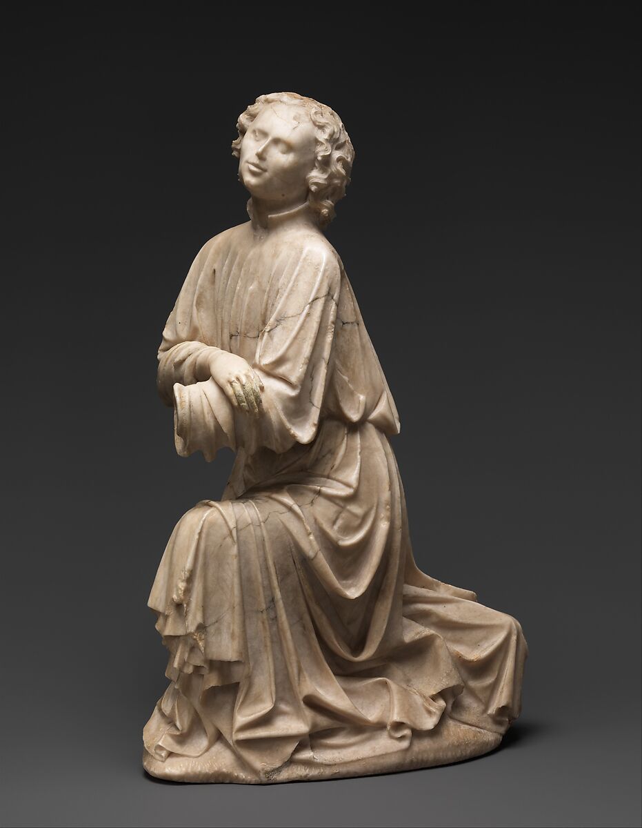 Kneeling Angel, Alabaster, South Netherlandish or German