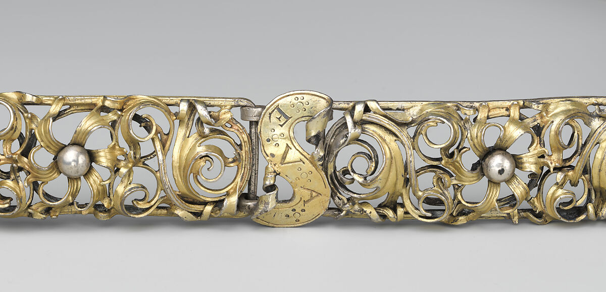 Fragment of a Belt, Silver, silver gilt, German
