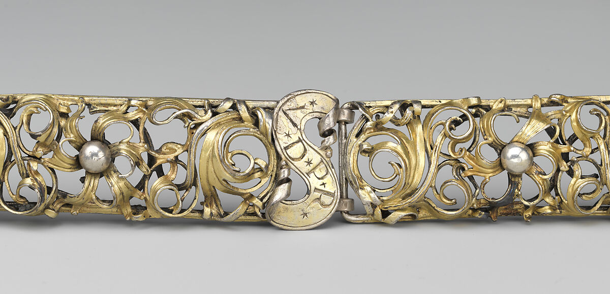 Fragment of a Belt, Silver, silver gilt, German