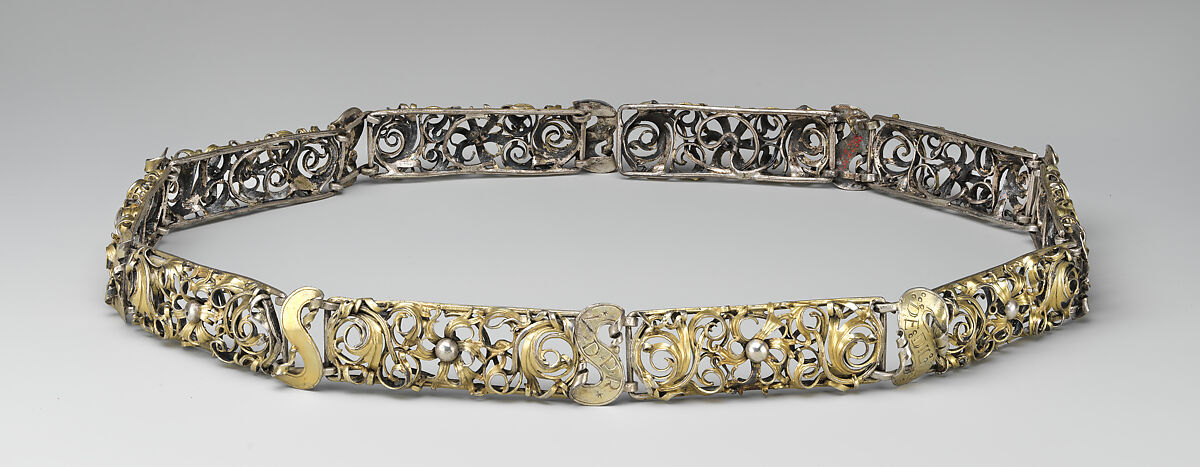 Fragment of a Belt, Silver, silver gilt, German