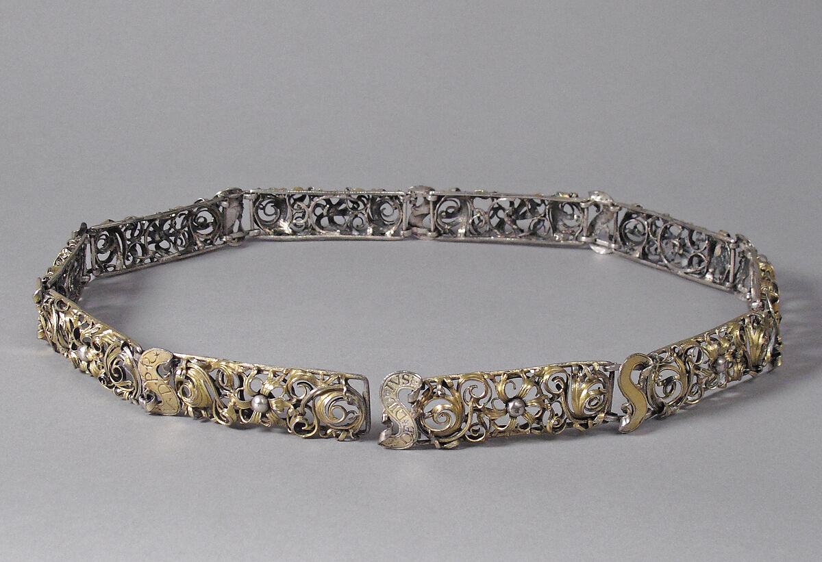 Fragment of a Belt, Silver, silver gilt, German 