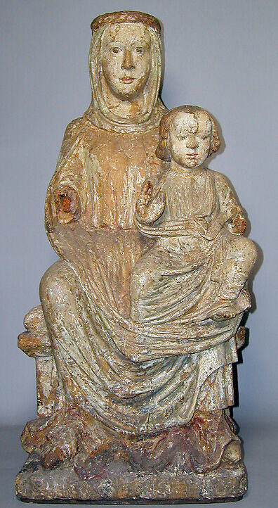 Virgin and Child, Beechwood with traces of polychromy, Austrian 