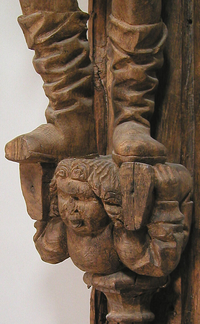 Architectural Support with a Peasant Holding a Club, Oak, French