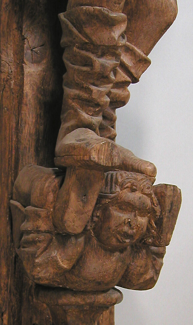 Architectural Support with a Peasant Holding a Club, Oak, French