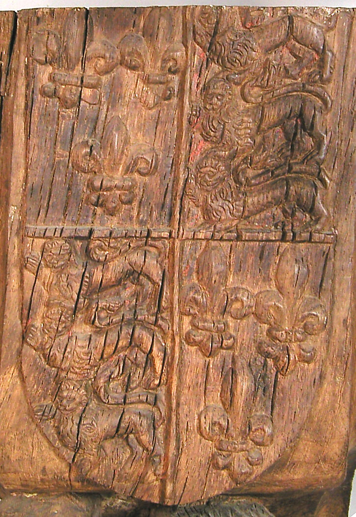 Architectural Support with a Peasant Holding a Club, Oak, French