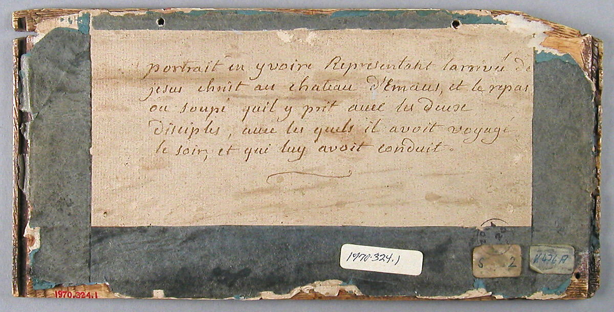 Plaque with Scenes at Emmaus, Elephant ivory, Carolingian