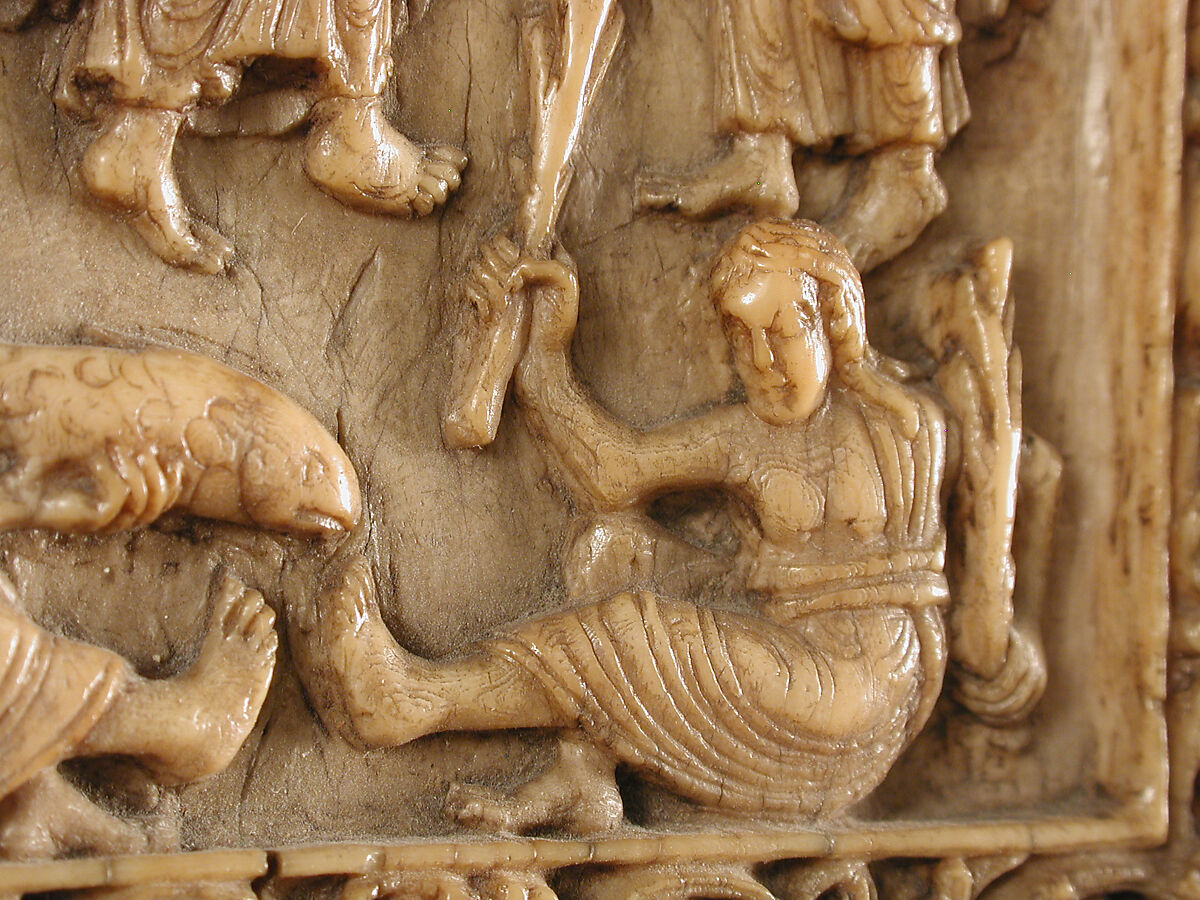 Plaque with the Ascension, Elephant ivory, German