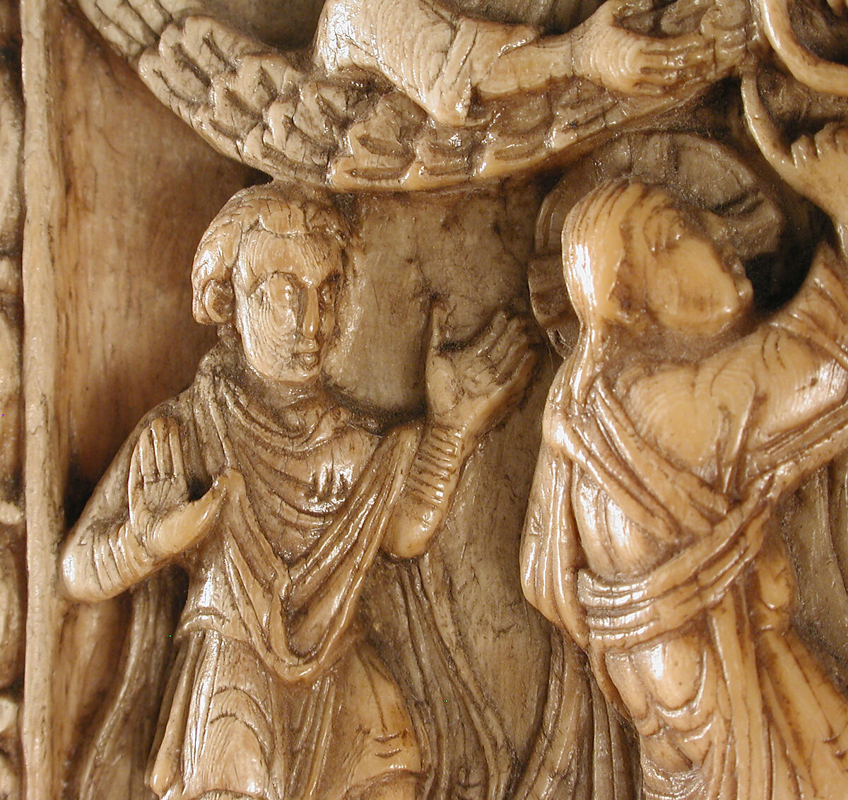 Plaque with the Ascension, Elephant ivory, German