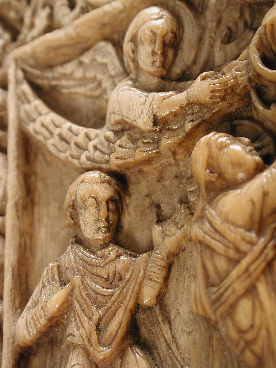 Plaque with the Ascension, Elephant ivory, German