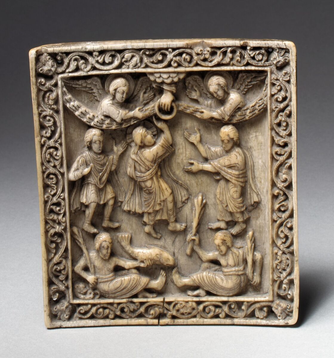 Plaque with the Ascension, Ivory, German 