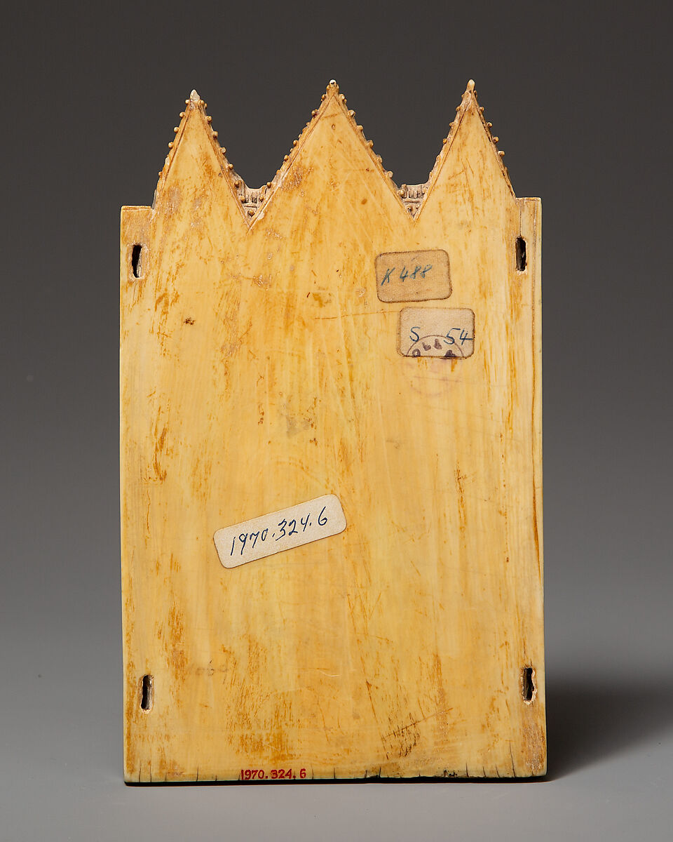 Central Panel of a Triptych, Elephant ivory and paint, North French