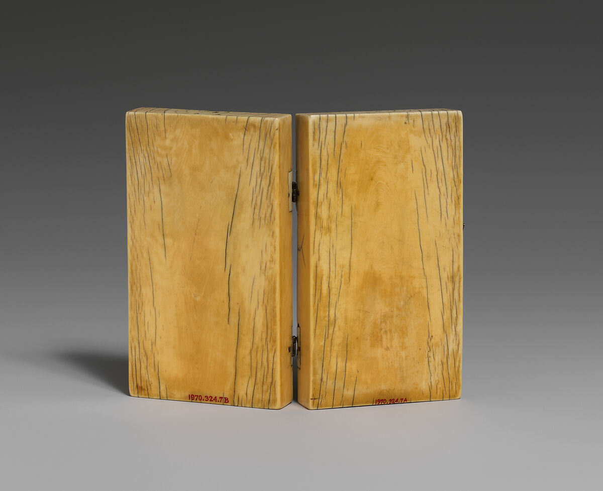 Diptych with the Coronation of the Virgin and the Last Judgment, Elephant ivory, with metal mounts, French