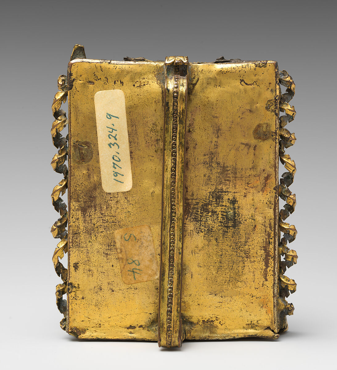 Pax with the Crucifixion, Elephant ivory and copper gilt, South German