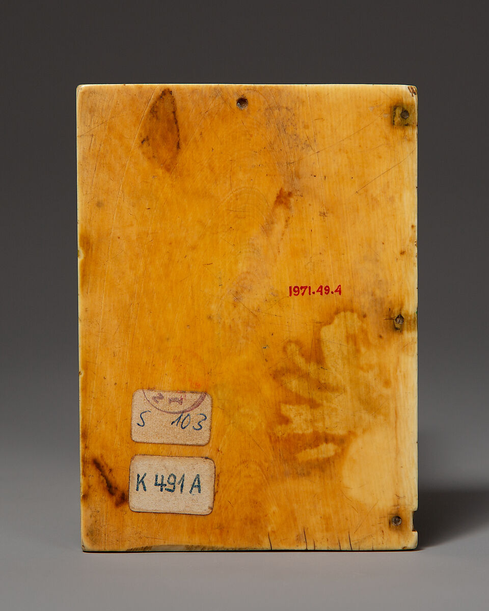 Right Leaf of a Diptych with Coronation of the Virgin, Elephant ivory, Italian