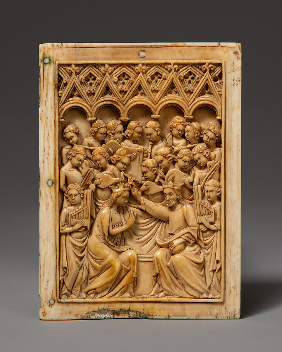 Right Leaf of a Diptych with Coronation of the Virgin, Ivory, Italian 