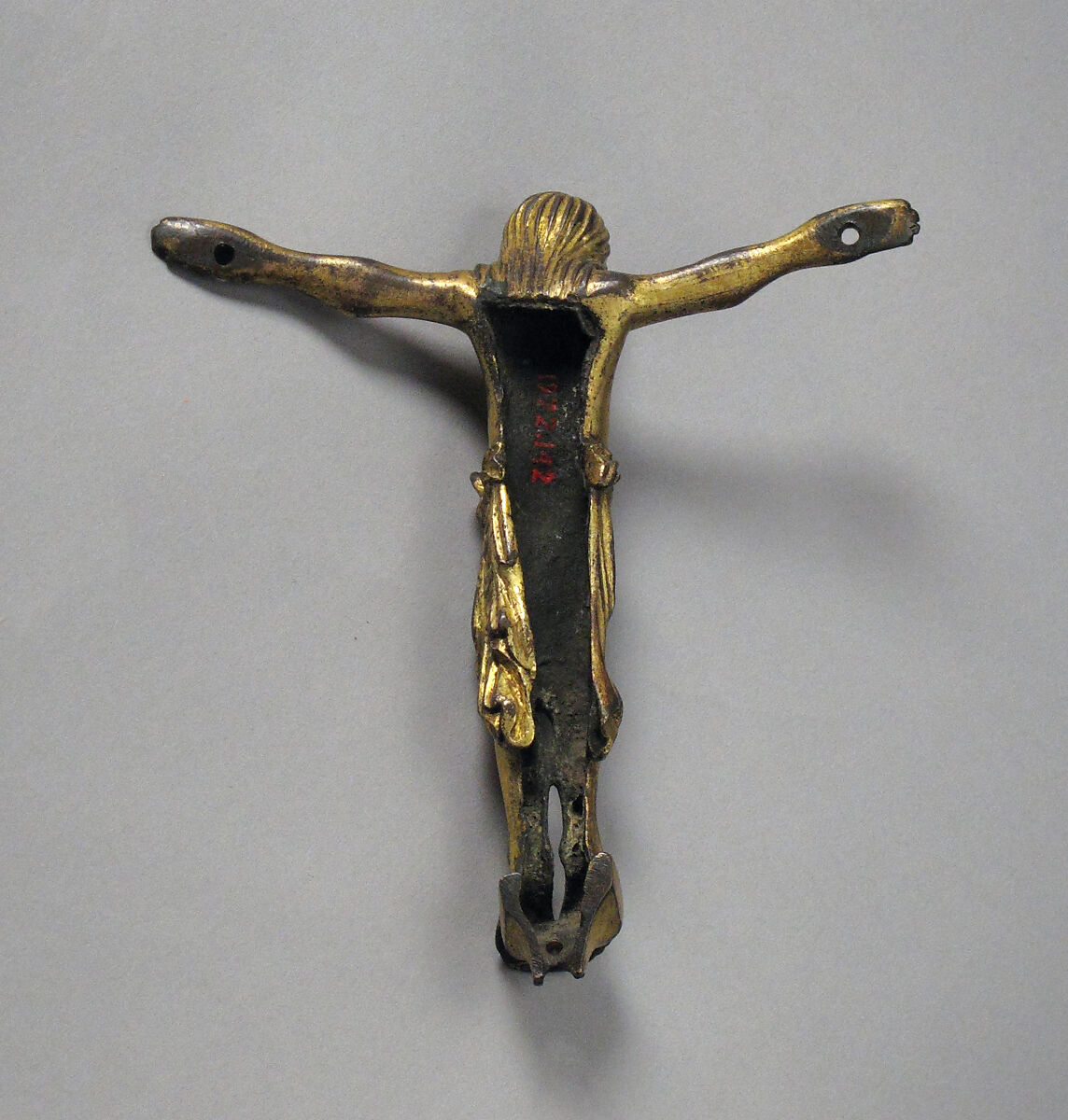 Crucified Christ, Gilded copper alloy, German