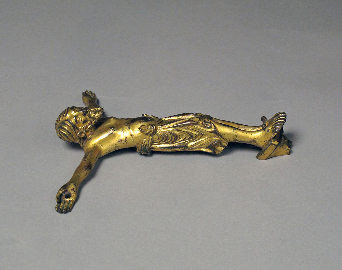 Crucified Christ, Gilded copper alloy, German