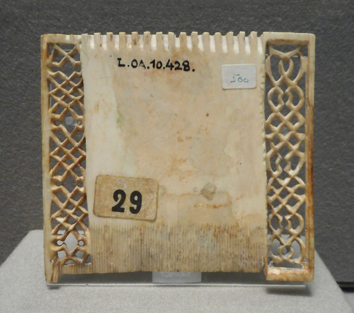 Liturgical Comb Fragment, Elephant ivory, German