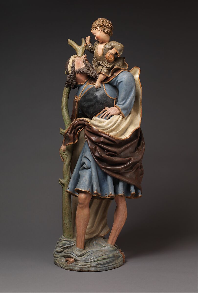 Saint Christopher Carrying Christ, Limewood, German