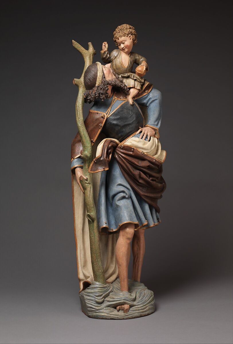 Saint Christopher Carrying Christ, Limewood, German