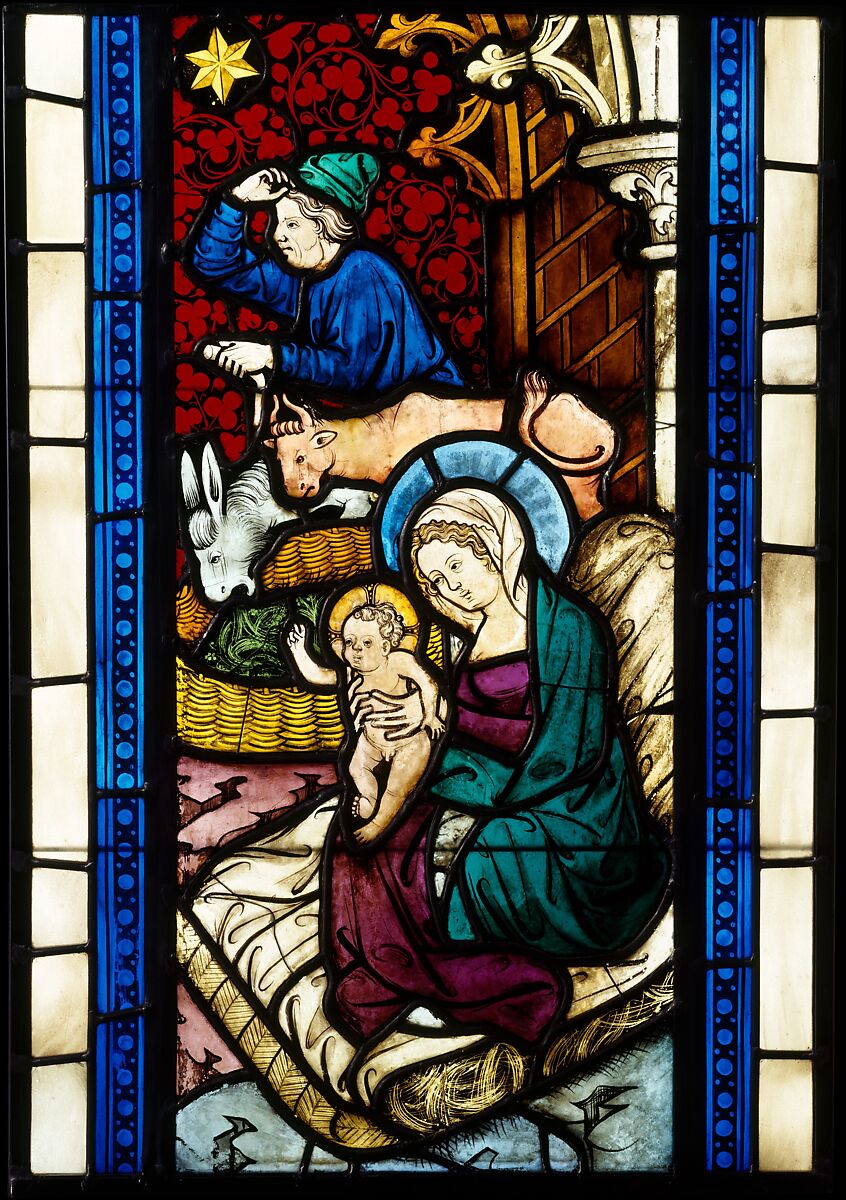 Adoration of the Magi from Seven Scenes from the Life of Christ, Pot-metal and colorless glass, vitreous paint and silver stain, Austrian 
