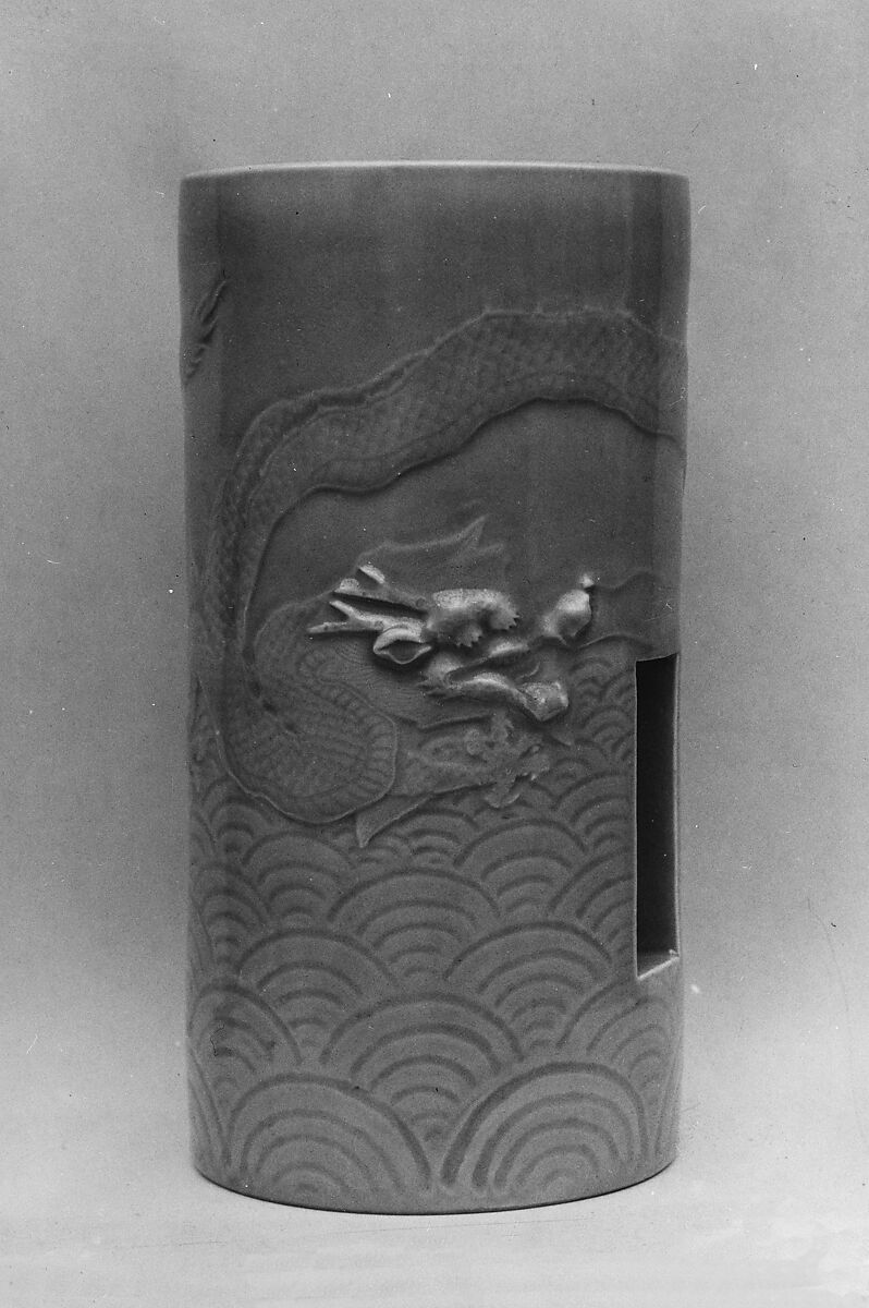 Vase for a Pillar, Porcelain with celadon glaze, Japan 