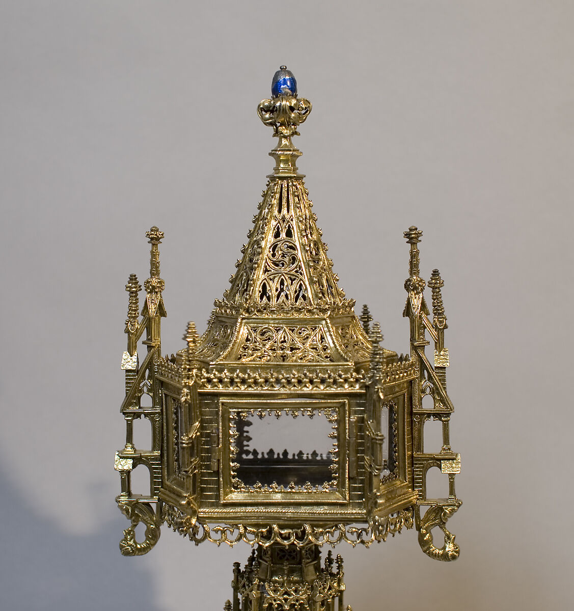 Monstrance, Silver, silver gilt, translucent and opaque enamels, rock crystal, Spanish