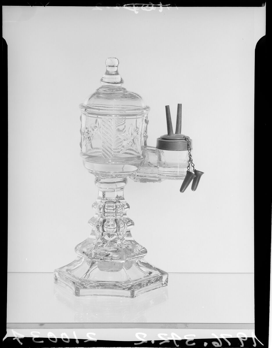 Lamp, Pressed glass, American 