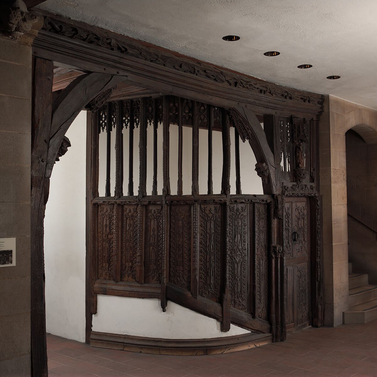 Doorway and Staircase Enclosure, Oak, French