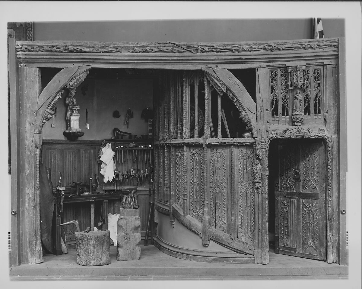 Doorway and Staircase Enclosure, Oak, French