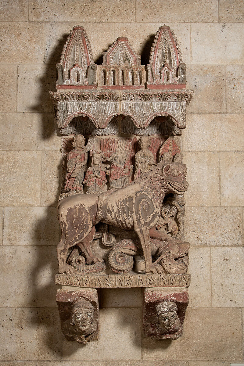 Lion Relief, Sandstone with traces of paint, Spanish