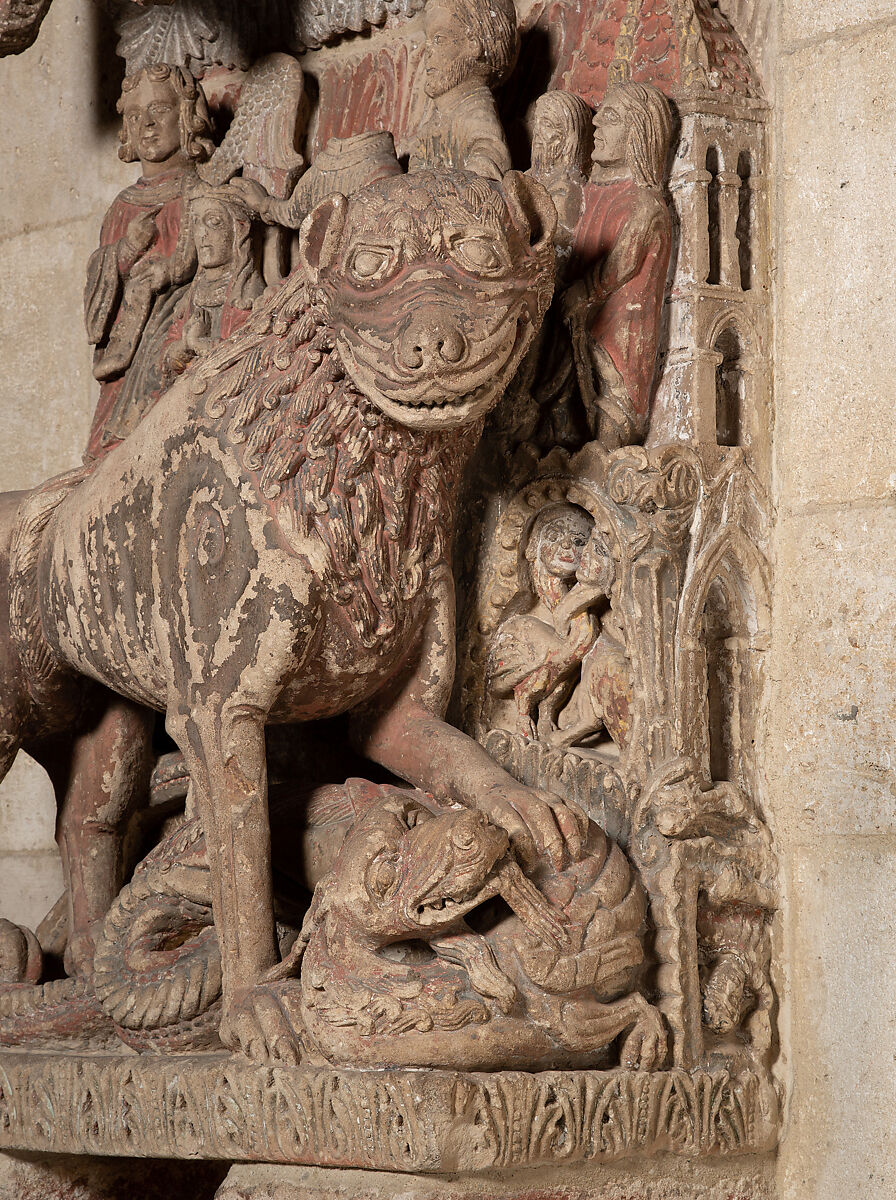 Lion Relief, Sandstone with traces of paint, Spanish