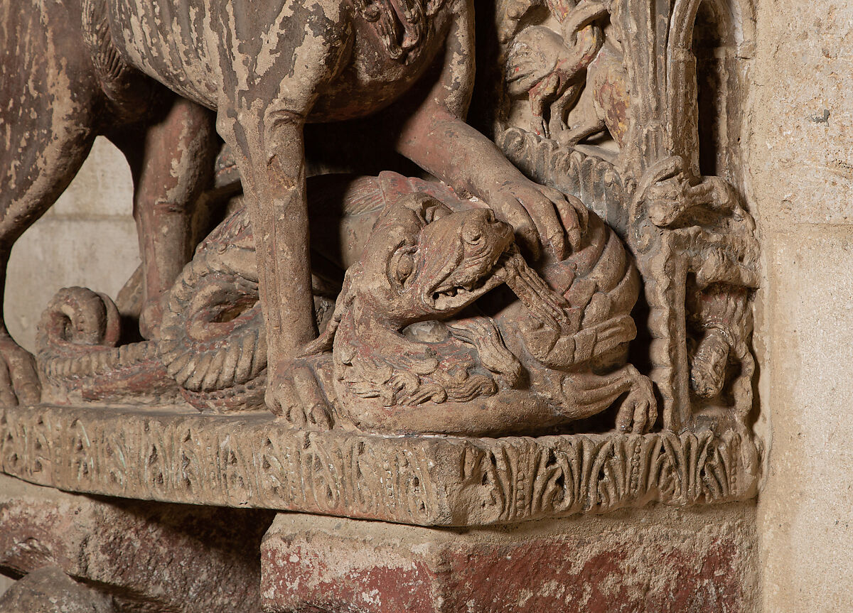 Lion Relief, Sandstone with traces of paint, Spanish