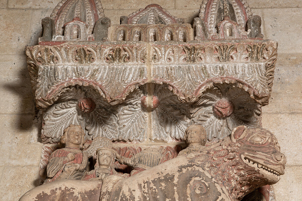 Lion Relief, Sandstone with traces of paint, Spanish
