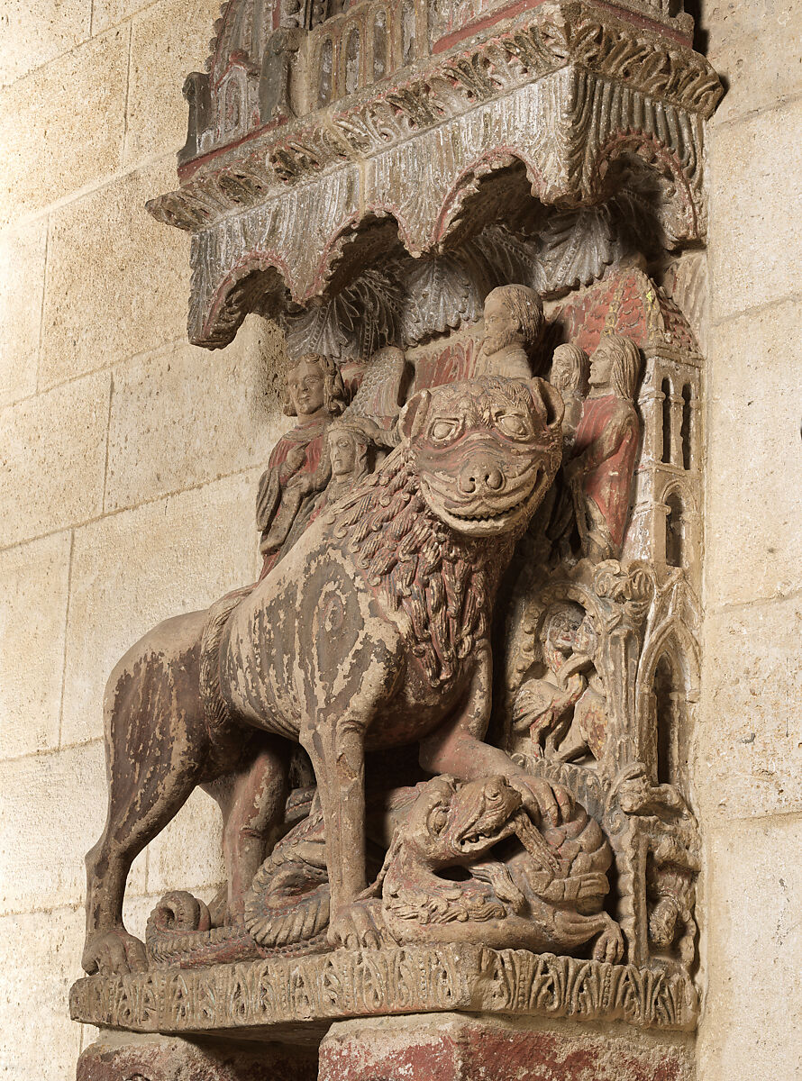 Lion Relief, Sandstone with traces of paint, Spanish