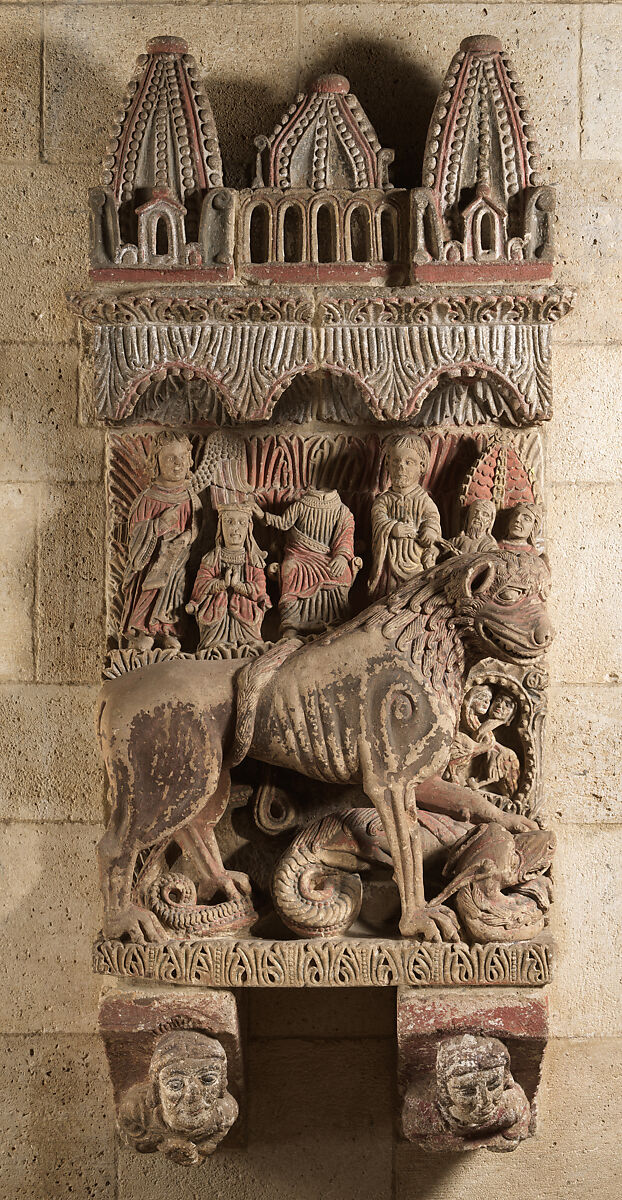 Lion Relief, Sandstone with traces of paint, Spanish 