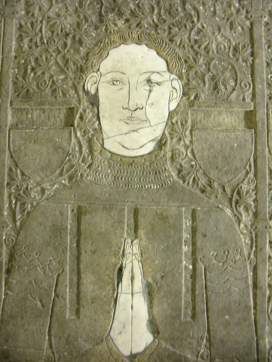 Tomb Slab, Limestone, inlaid with marble, French