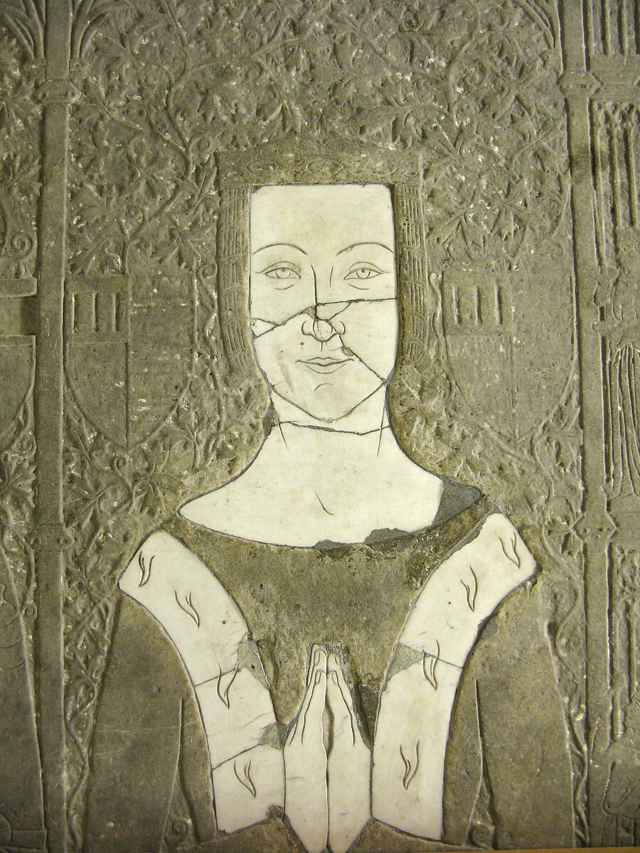 Tomb Slab, Limestone, inlaid with marble, French