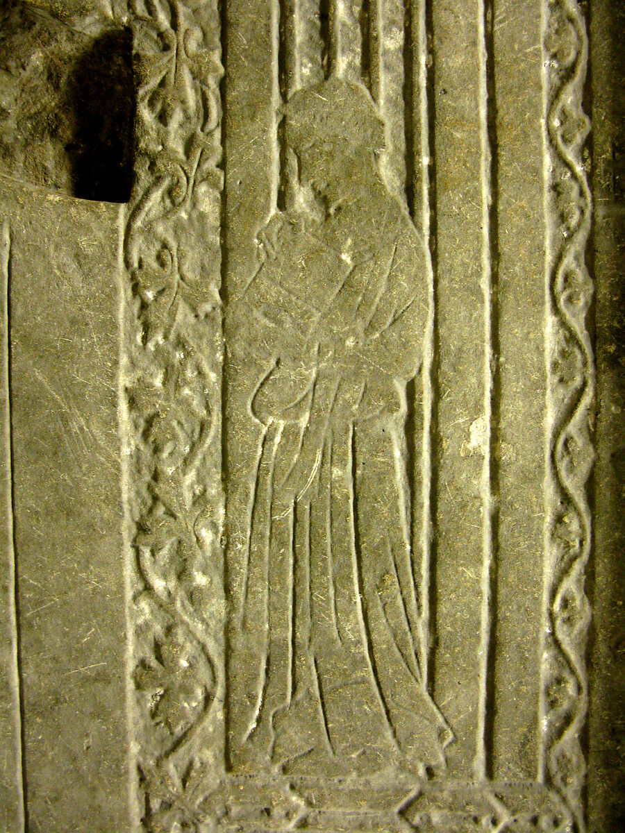 Tomb Slab, Limestone, inlaid with marble, French
