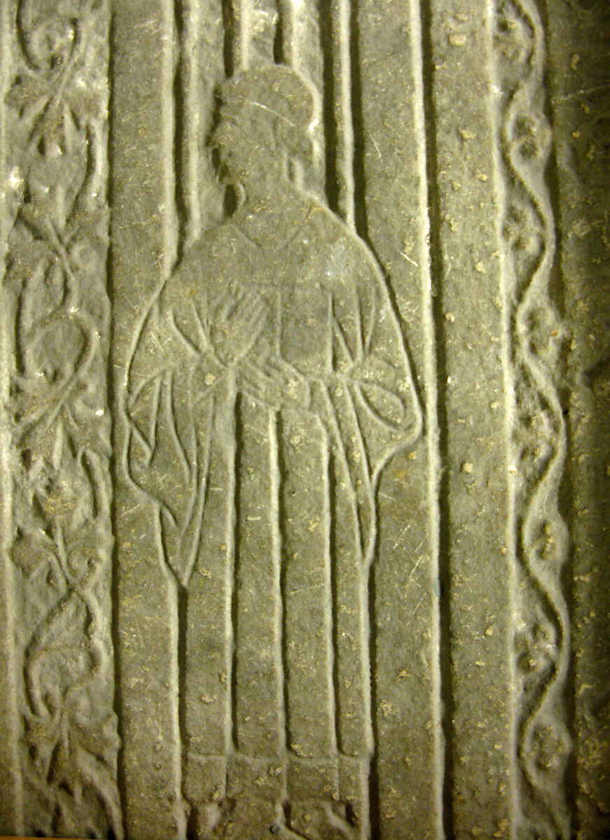 Tomb Slab, Limestone, inlaid with marble, French