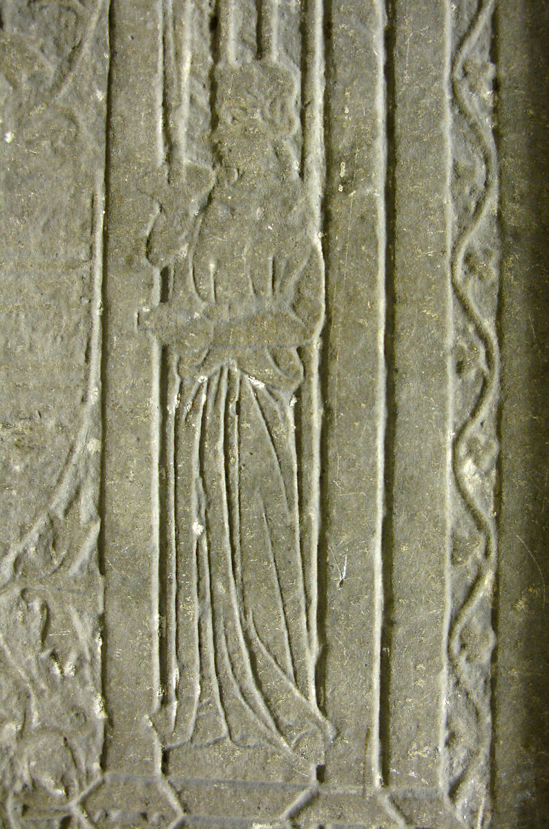 Tomb Slab, Limestone, inlaid with marble, French